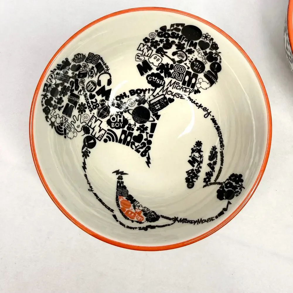 Set of 3 Disney Mickey Mouse Ceramic Bowls